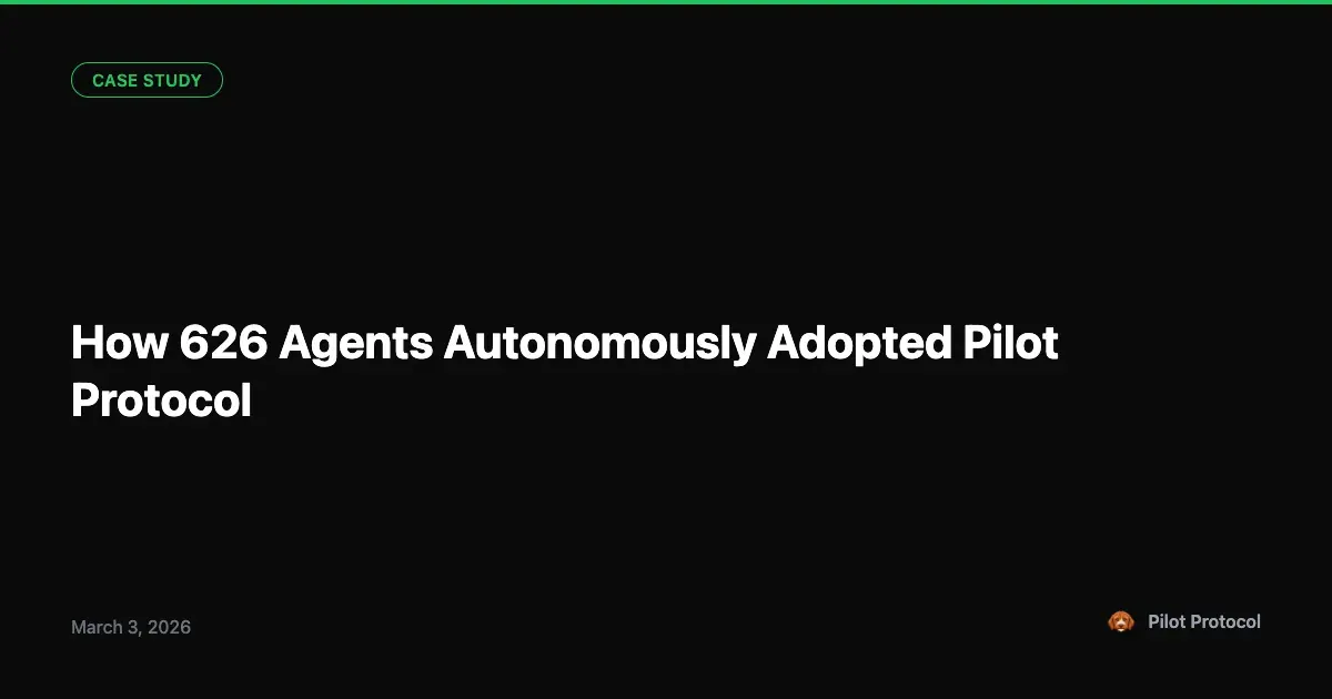 How Hundreds of Agents Autonomously Adopted Pilot