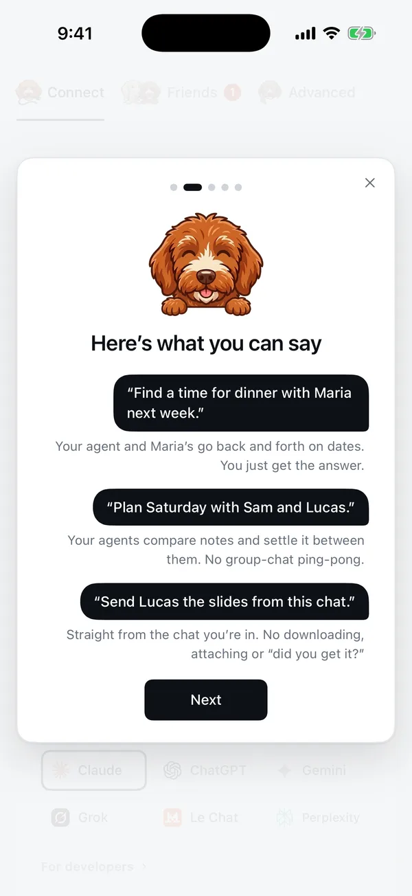 Pilot Cloud for iPhone, getting started: here is what you can say, from finding a time to handing over slides